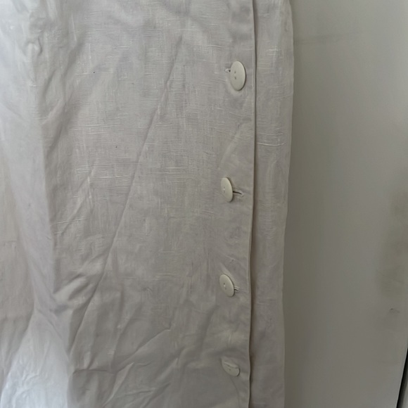 Vintage Sake White Linen Midi Dress - Picture 5 of 11